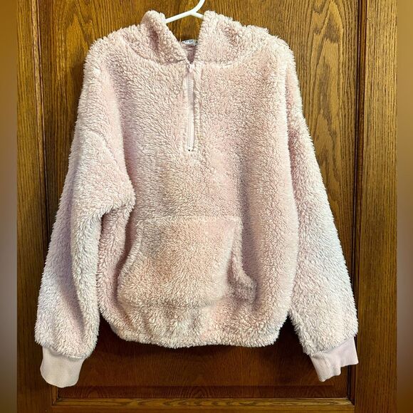 Love Glam Girl Jayme Sz 6X Brushed Fuzzy Pullover Hoodie Sweater 1/4 Zip - Picture 1 of 2